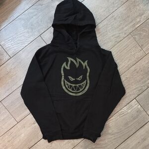 Spitfire Black Hoodie with Green Graphic
